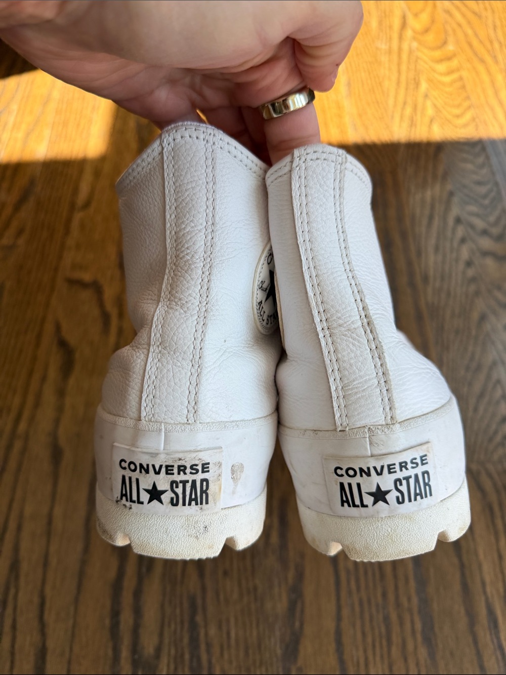 Converse hi top lugged heel white leather 9.5 - Picture 4 of 9